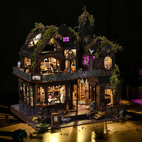 DROICC DIY miniature interior magic shop reveals owl and potions for imaginative storytelling.