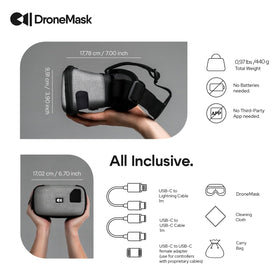 DroneMask 2 lightproof screen access holes enable quick mid-flight adjustments.