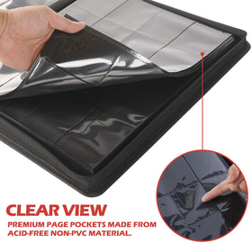 DRZERUI Lorcana binder inside pockets with low-friction backing ease card slips