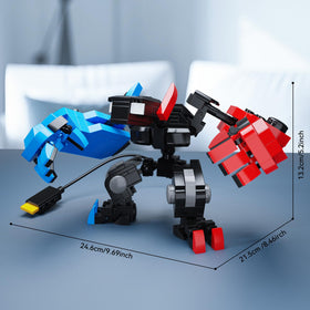 DRZYJ desk decor display featuring the completed mech on a workspace