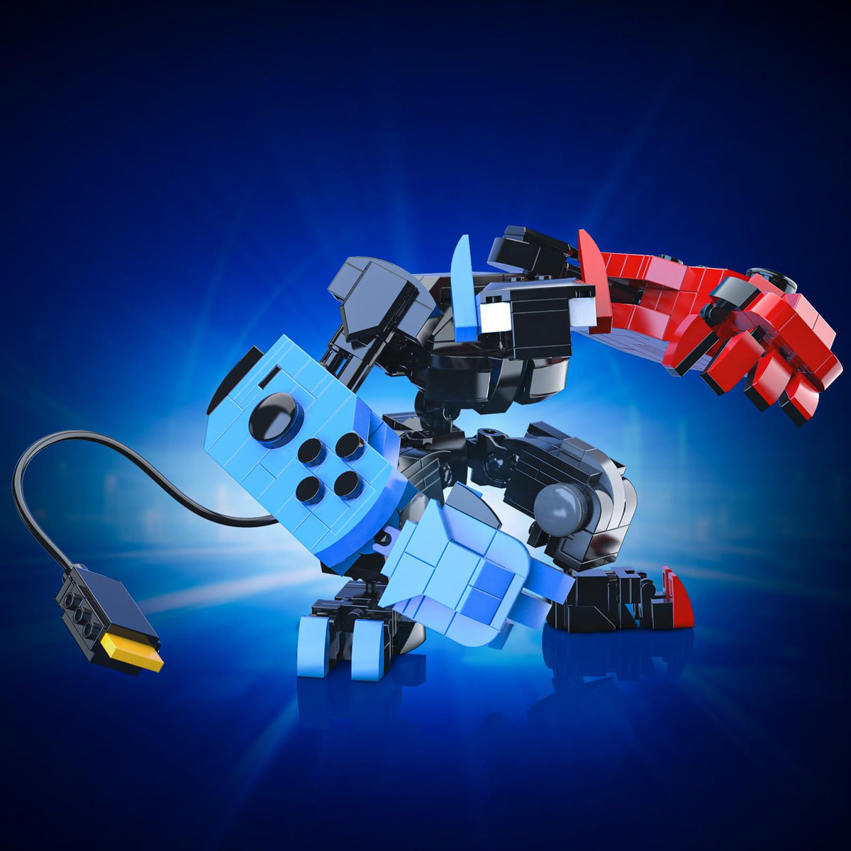 DRZYJ kit highlights red and blue blocks in a vibrant, engaging build