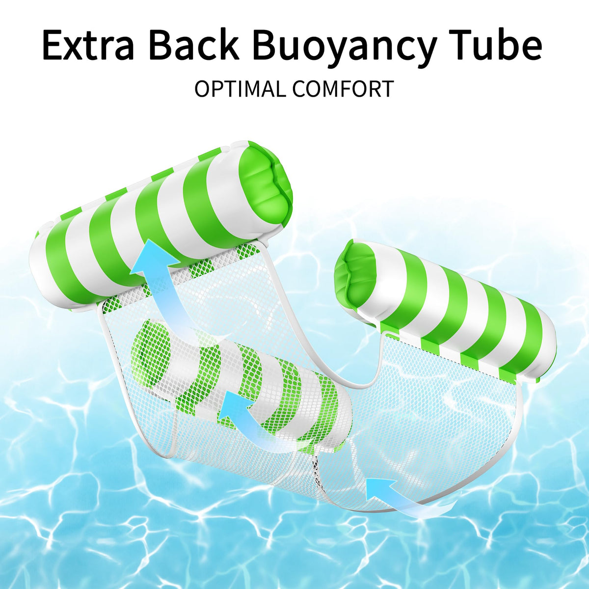 Dseezbyby floating chair offers comfortable, stable support for pool, beach, or lake days.
