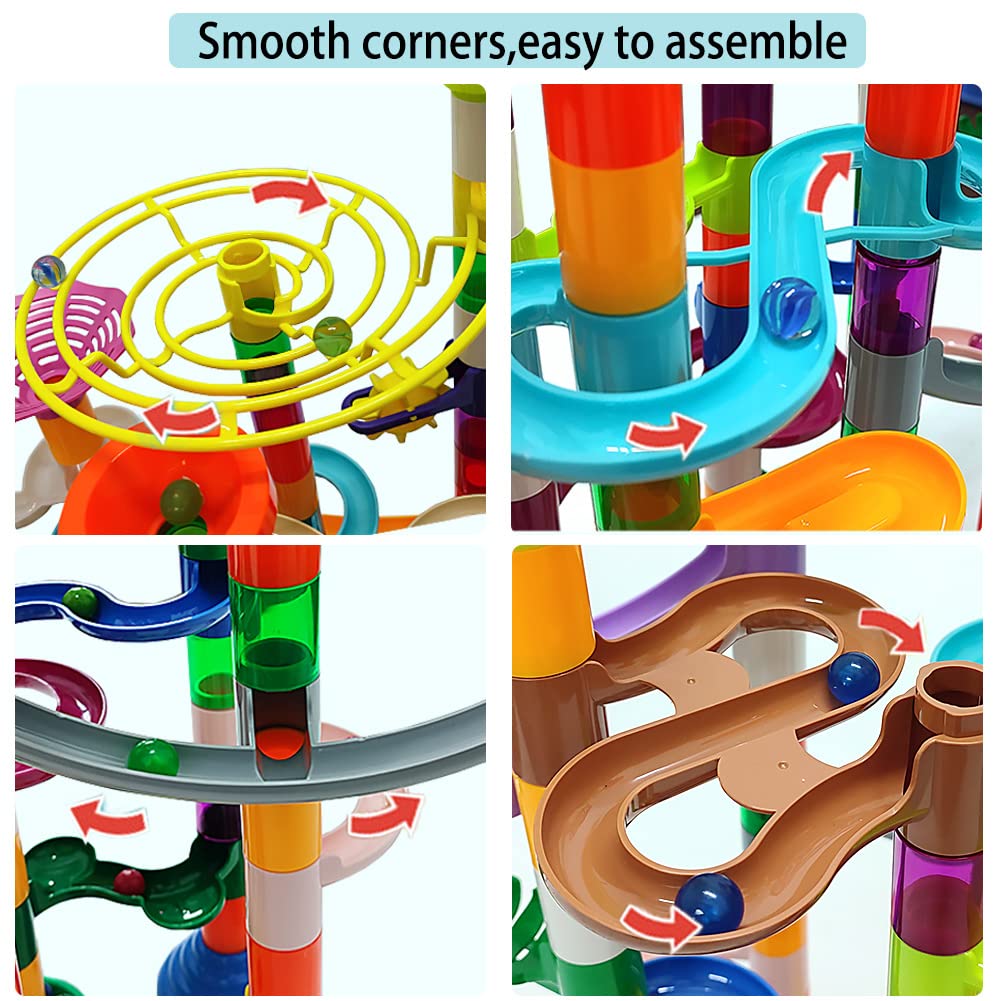 DSHMIXIA marble run full setup offers a complete kit for family building