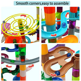 DSHMIXIA marble run full setup offers a complete kit for family building