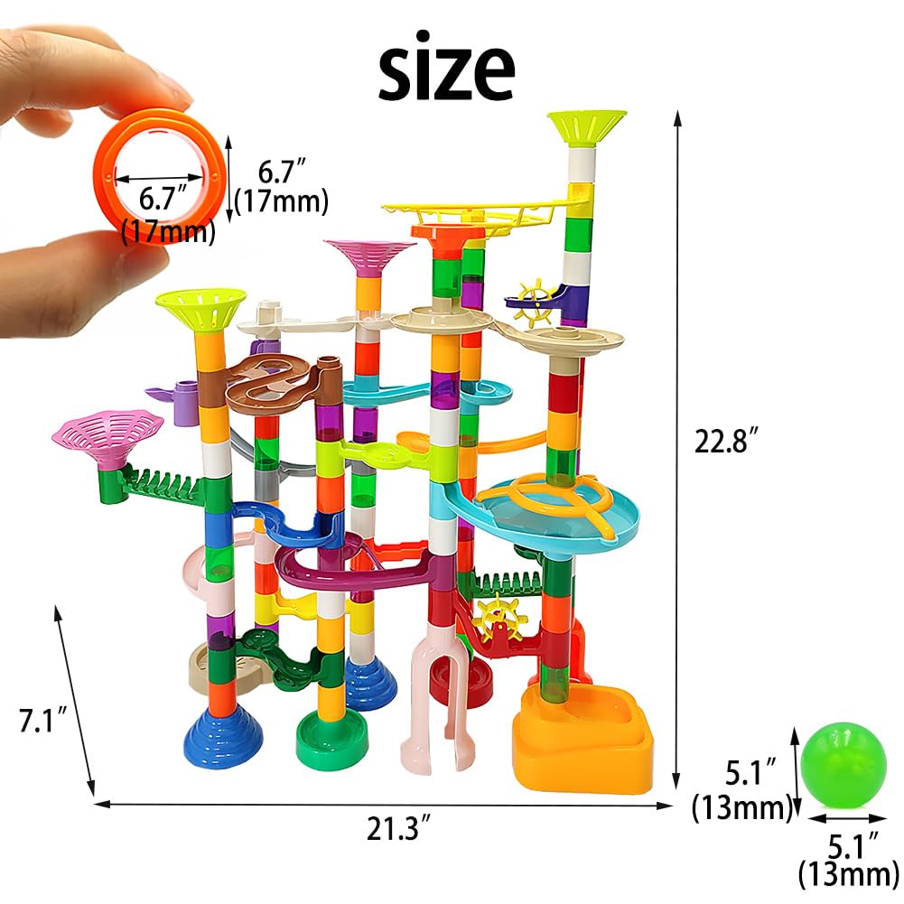 DSHMIXIA marble run track pieces show smooth curves for satisfying marble runs