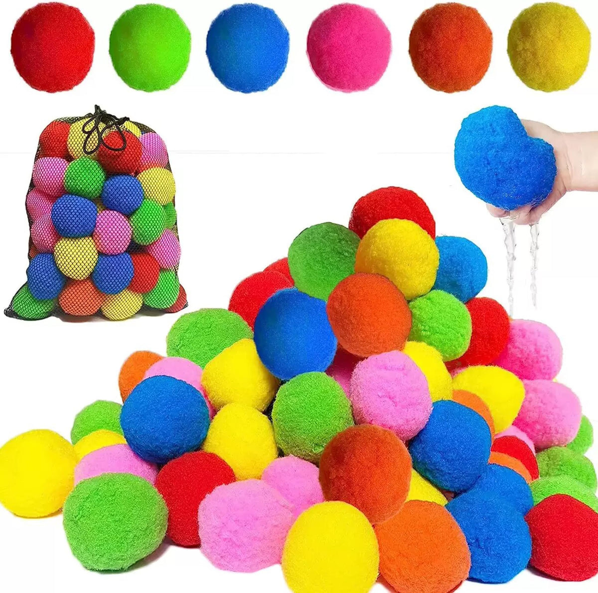 DSKRLMH water balls colorfully arranged 100pcs for vibrant pool or beach play