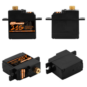 DSPOWER 21G servo with dual ball bearings for smooth, durable operation.