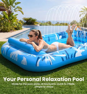 Dsquu float includes built-in cup holders for drinks within reach.