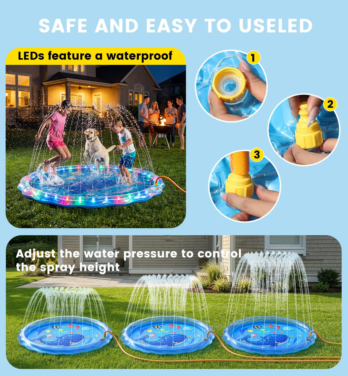 Dsquu splash pad BPA-free material for safe outdoor fun