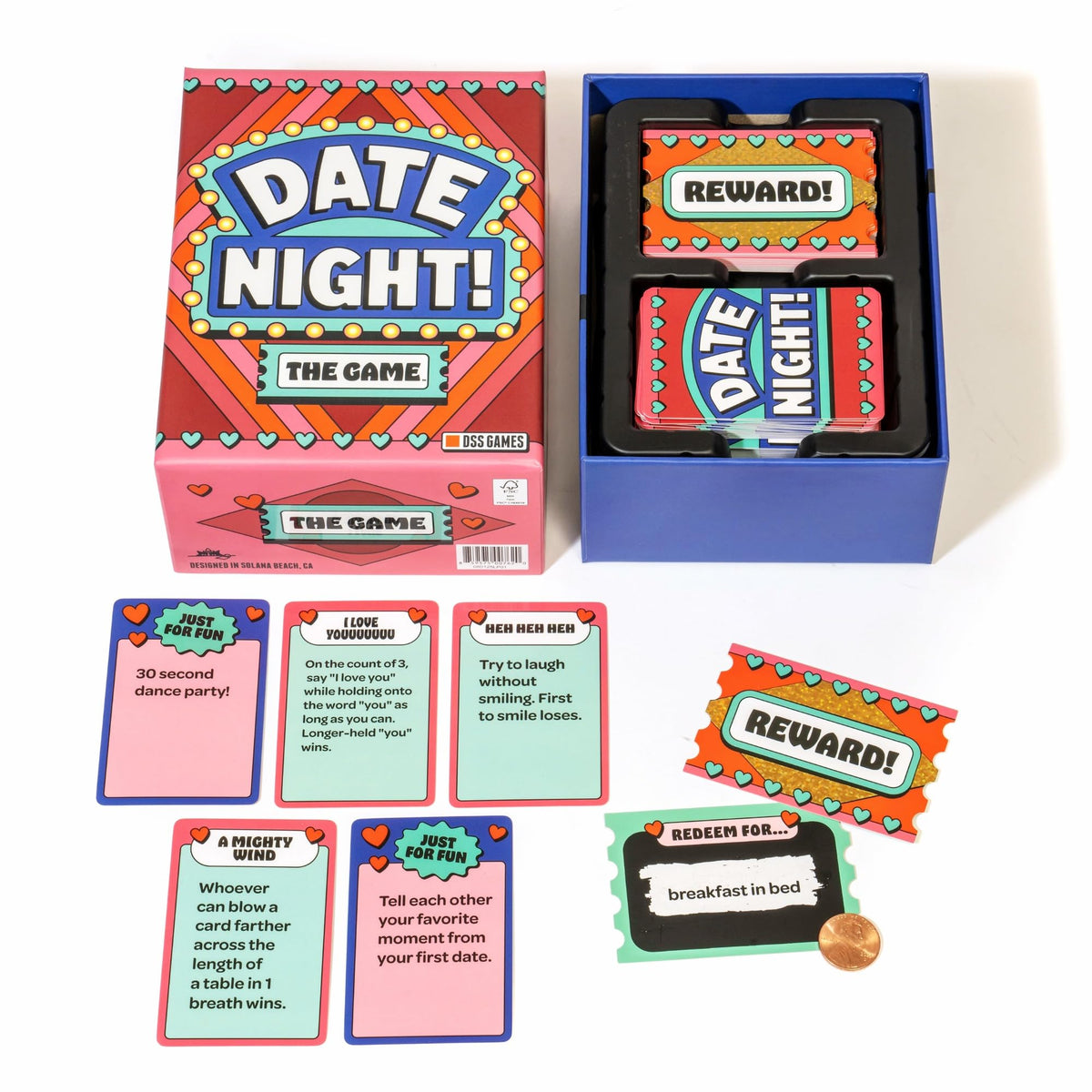 DSS Games Date Night gift-ready packaging suits anniversaries or special date nights.