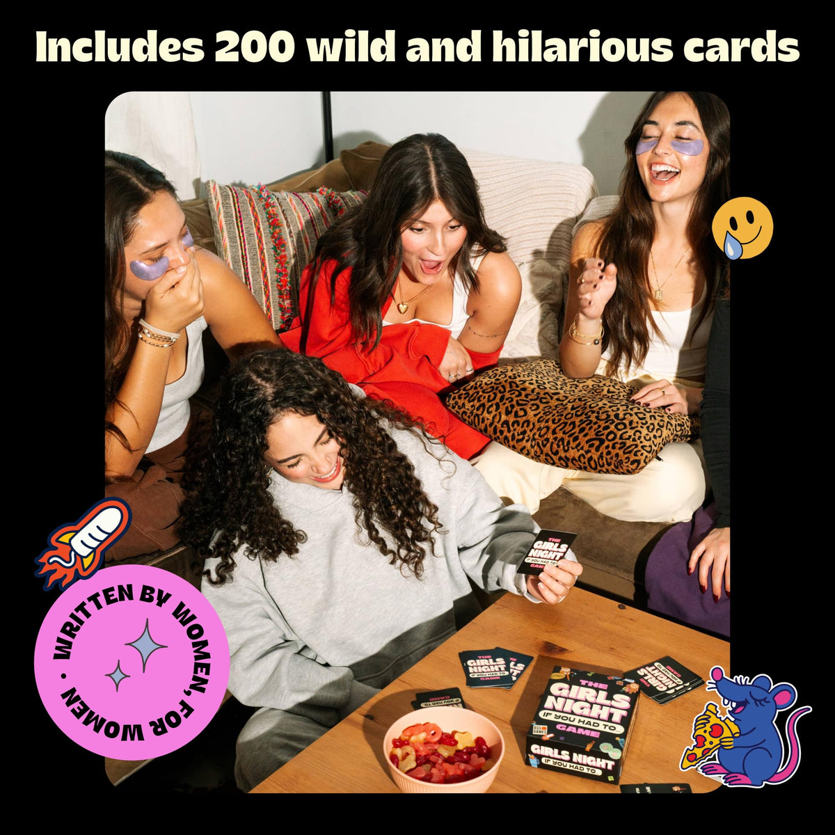 DSS Games box and cards open for a fun girls night activity.