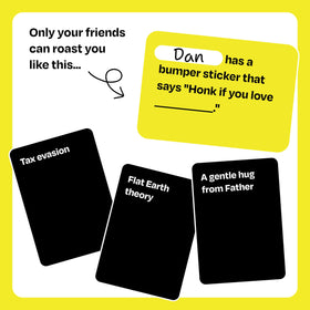 DSS Games I Hate My Friends response cards ready for witty comebacks at game night.