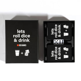DSS Games Lets Roll Dice & Drink dice and challenge cards ready for energetic game nights.