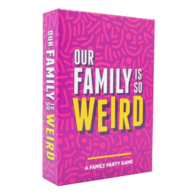 DSS Games Our Family Is So Weird card set on table sparks fun storytelling at family game night.