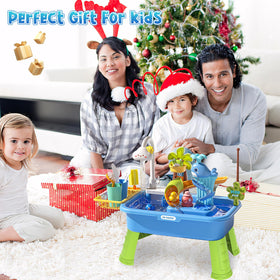 Dtadvlo compact water table fits table-top or floor play