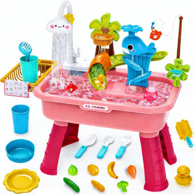 Dtadvlo Upgraded Water Table front view for spacious, imaginative play
