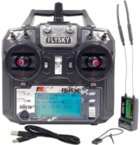 DTXMX FS-i6X transmitter front view with ergonomic controls for precise RC handling
