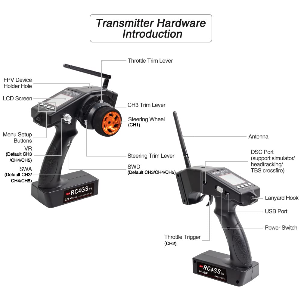 DTXMX RC4GS V3 gyro indicator displays built in stabilization for straighter runs