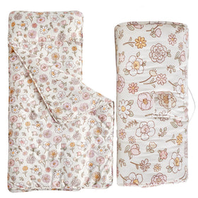 DuShow floral toddler nap mat with removable pillow for cozy naps