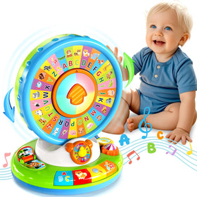 Duchong Alphabet Zoo Spin Toy for toddlers with letters and animal sounds.