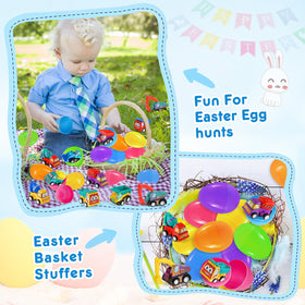 Duchong bright-colored eggs stand out during Easter hunts.