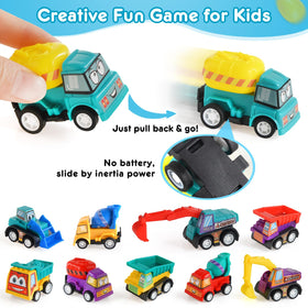 Duchong construction vehicles toys for imaginative play inside eggs.