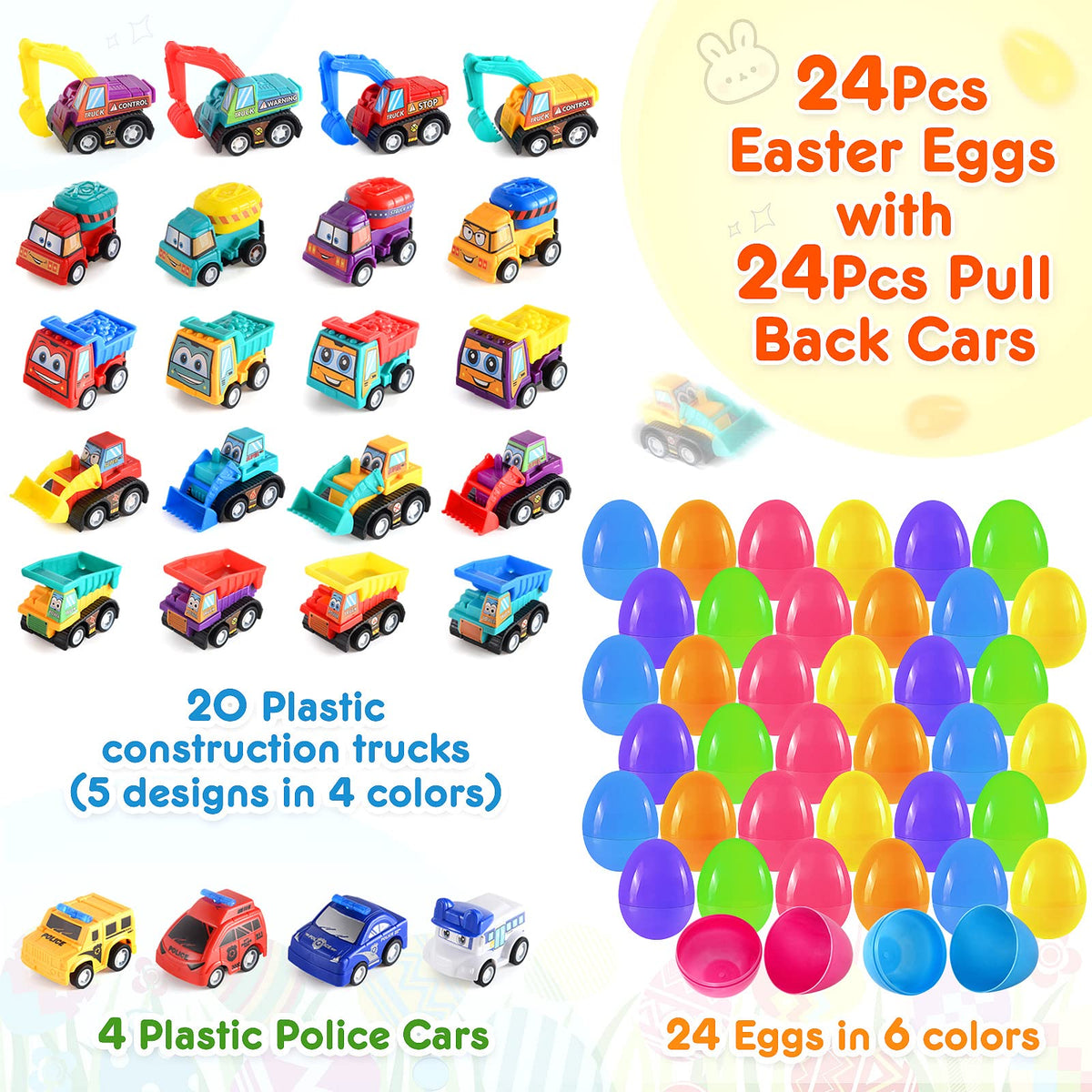 Duchong Easter egg reveals a pull-back car toy for kids.