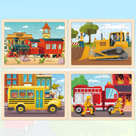 Duchong fire truck puzzle: chunky pieces support small hands during independent play.