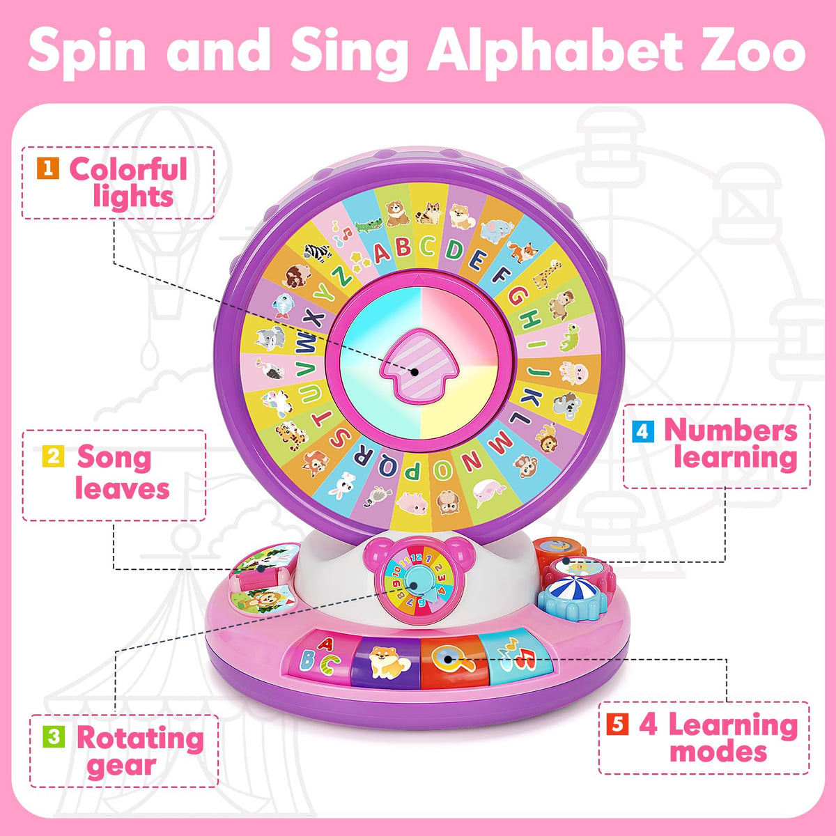 Duchong learning toy alphabet buttons encourage early letter recognition during play.