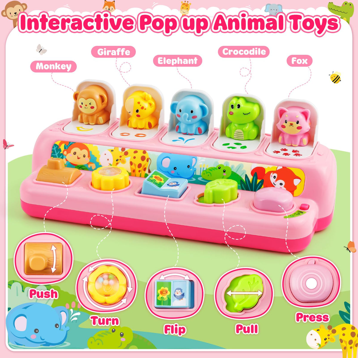 Duchong Pop Up Toy game mode uses light cues to locate animals