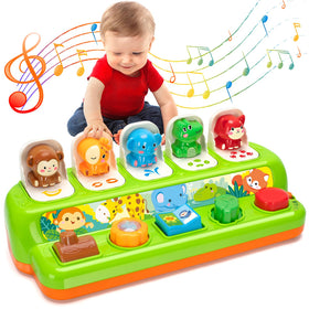 Duchong Pop Up Toy front view encourages tactile exploration and early interest