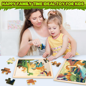 Duchong storage tray keeps puzzle pieces organized for quick cleanups after play.