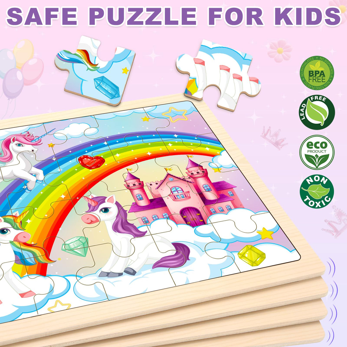 Duchong fairy 24-piece puzzle inspires creativity and concentration during playtime.