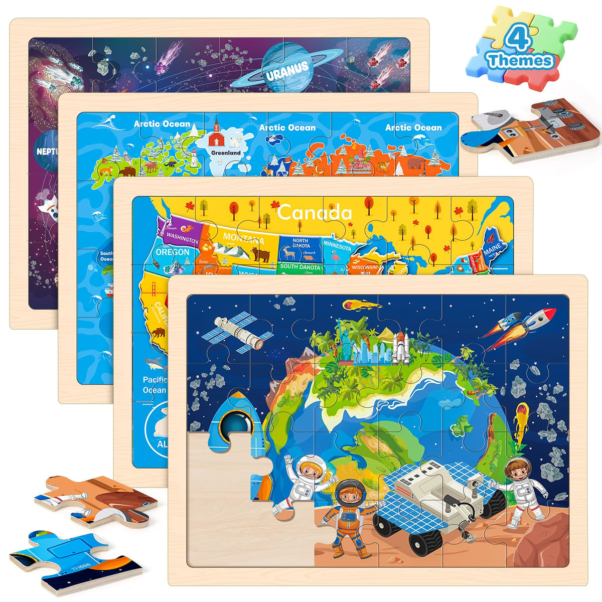 Duchong USA map wooden puzzle for kids with engaging geography play