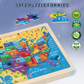 Duchong world map wooden puzzle promoting spatial awareness during play