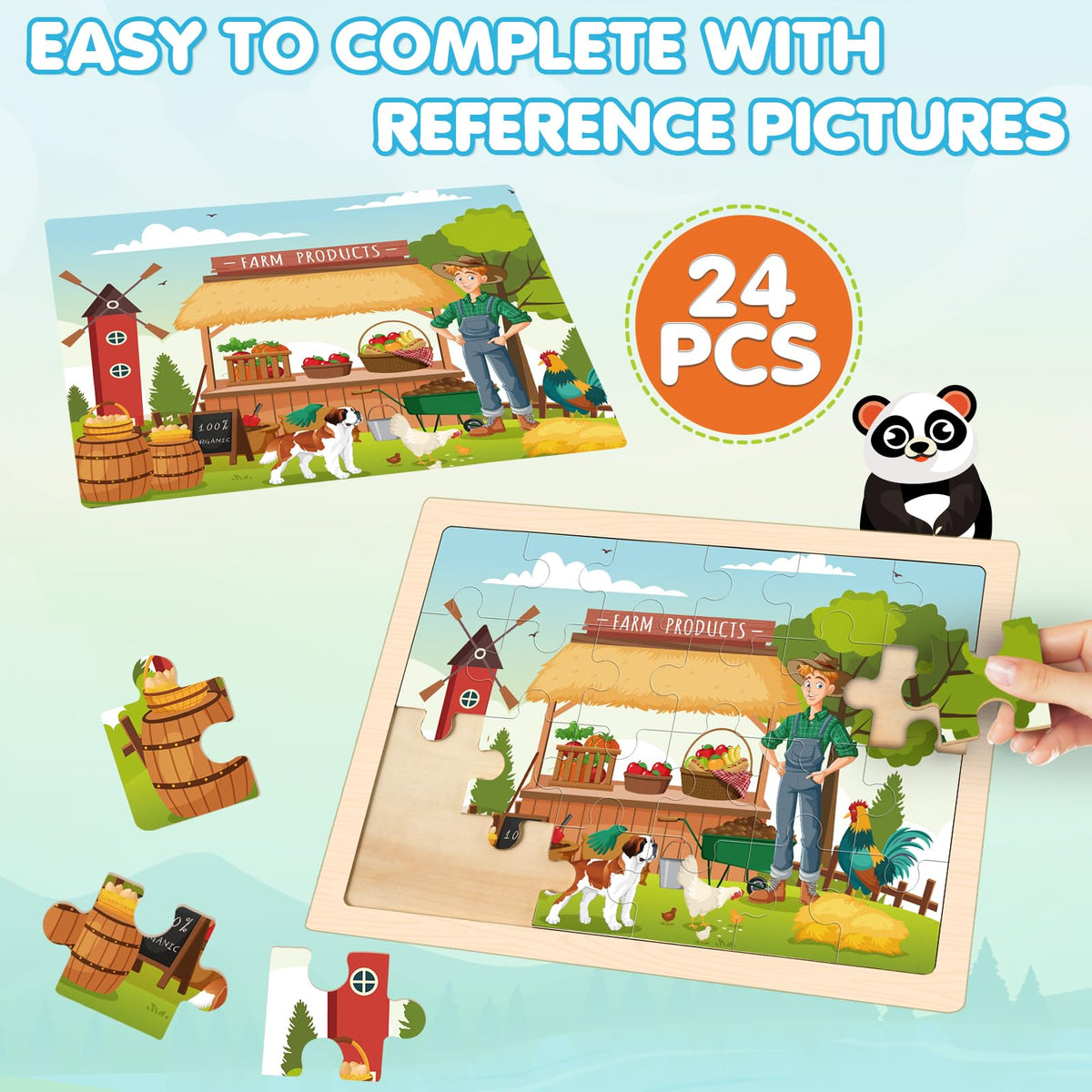 Duchong removable guide illustration helps kids place pieces correctly and confidently.