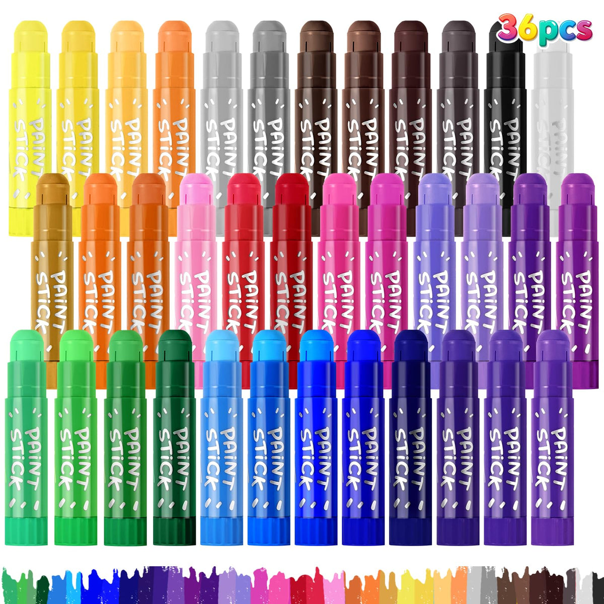 Duchong Tempera Paint Sticks 36 colors for kids art projects.