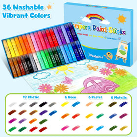 Duchong Tempera Paint Sticks neon colors for luminous artwork.