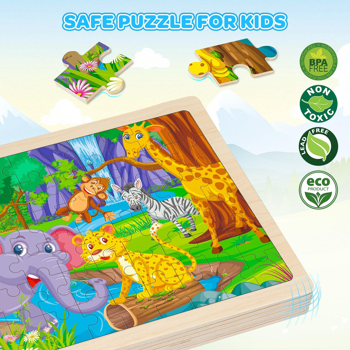 Duchong wooden puzzle dinosaurs encourages problem-solving and exploration.