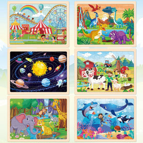 Duchong wooden puzzle farms teaches sequencing with barn and field imagery.