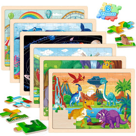 Duchong wooden puzzle Playground scene supports imaginative play and fine motor skills.