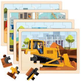 Duchong wooden puzzle excavator-assembly boosts hand-eye coordination in independent play
