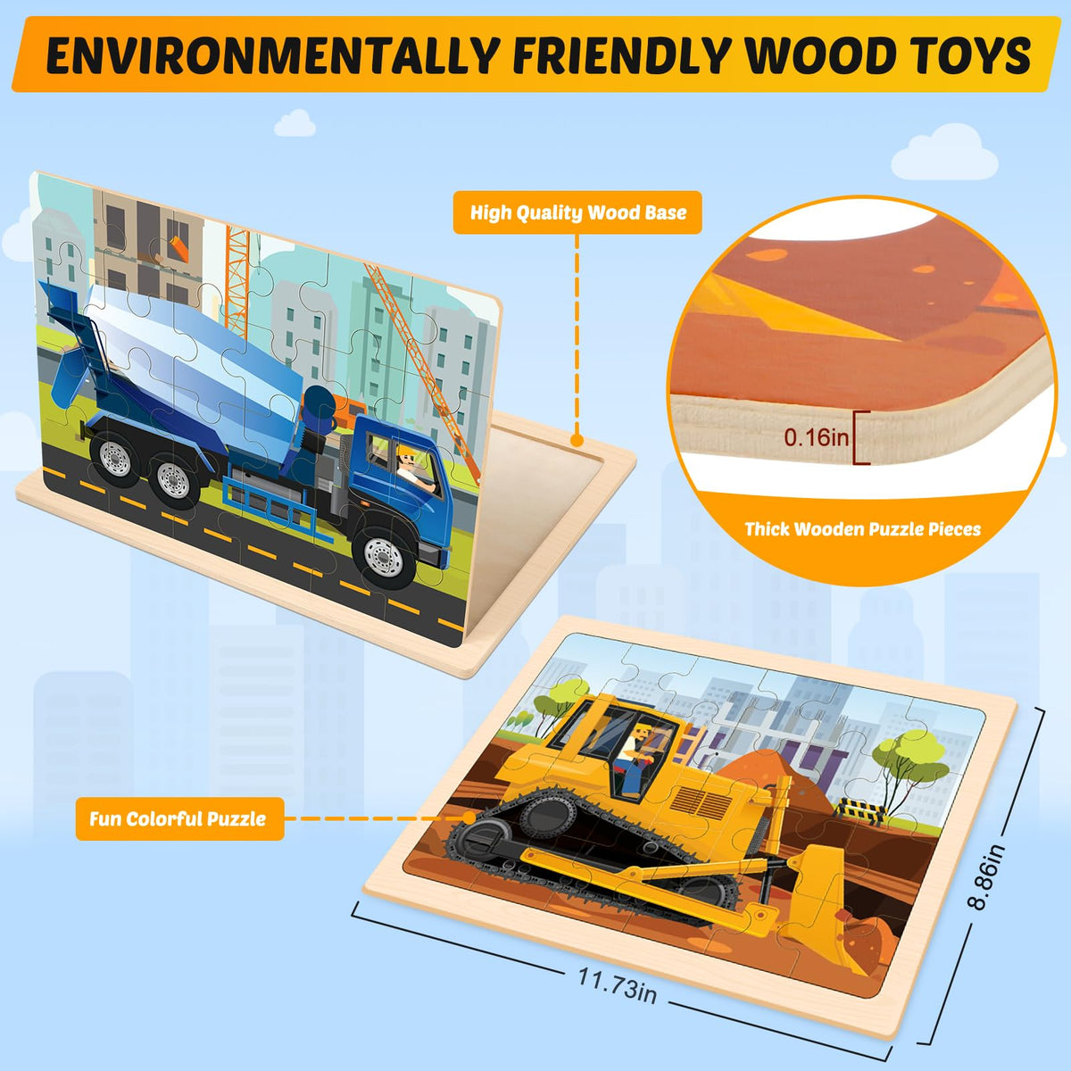 Duchong wooden puzzle storage-tray keeps pieces organized for easy setup