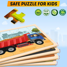 Duchong wooden puzzle transport-truck-assembly encourages spatial reasoning during playtime