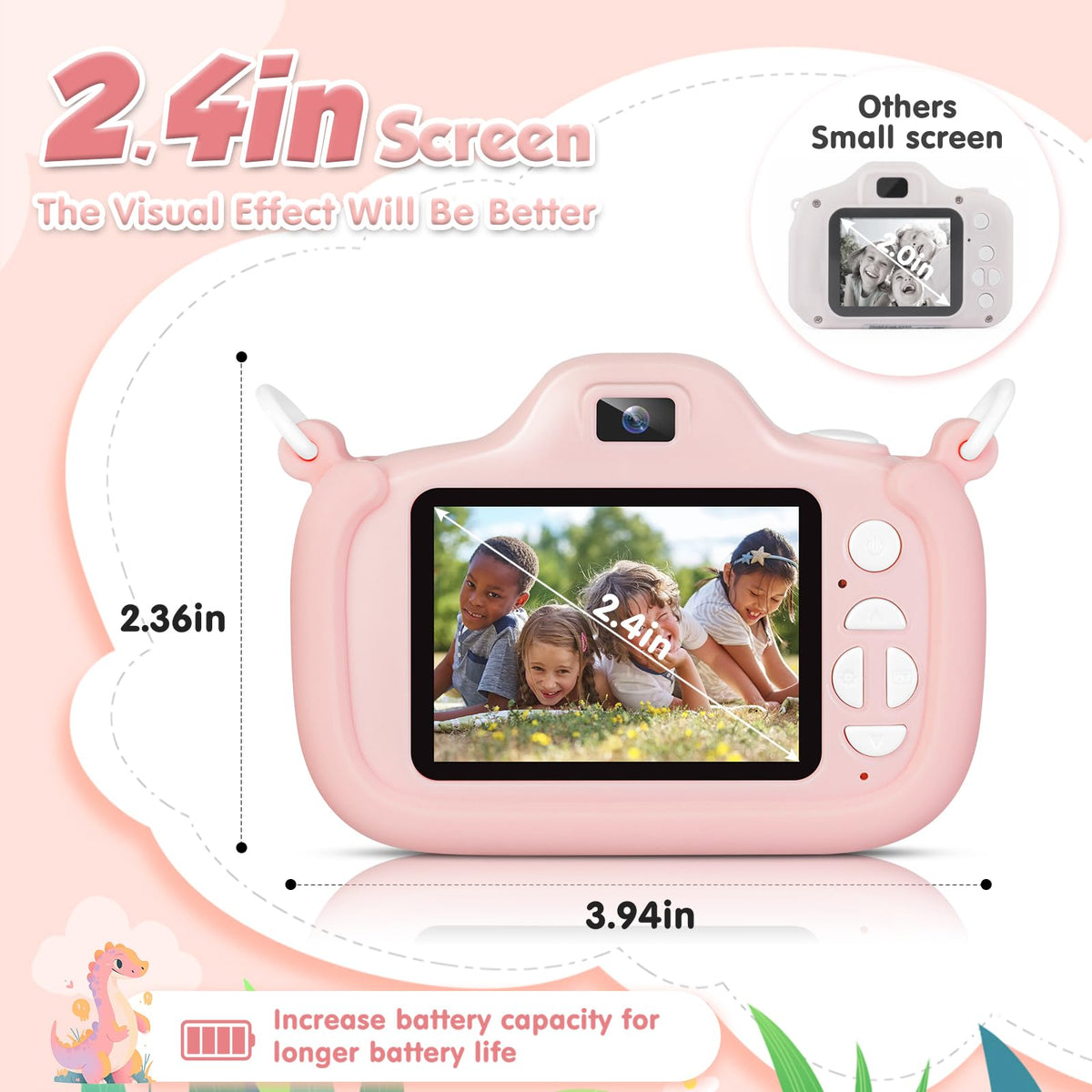 Duckart kids camera rear camera captures fun moments in crisp 1080P.