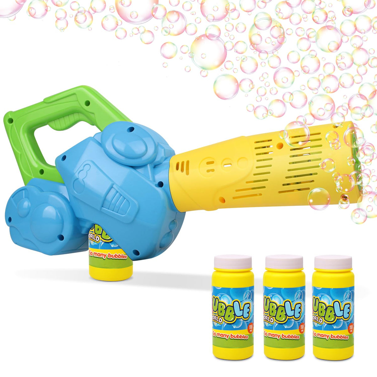 Duckura Bubble Leaf Blower side view promotes kid-friendly outdoor play