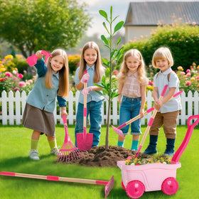 Duckura leaf rake for kids, helps tidy leaves during playtime.