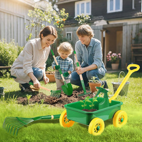 Duckura shovel and rake play tools; helps children dig and explore soil safely.