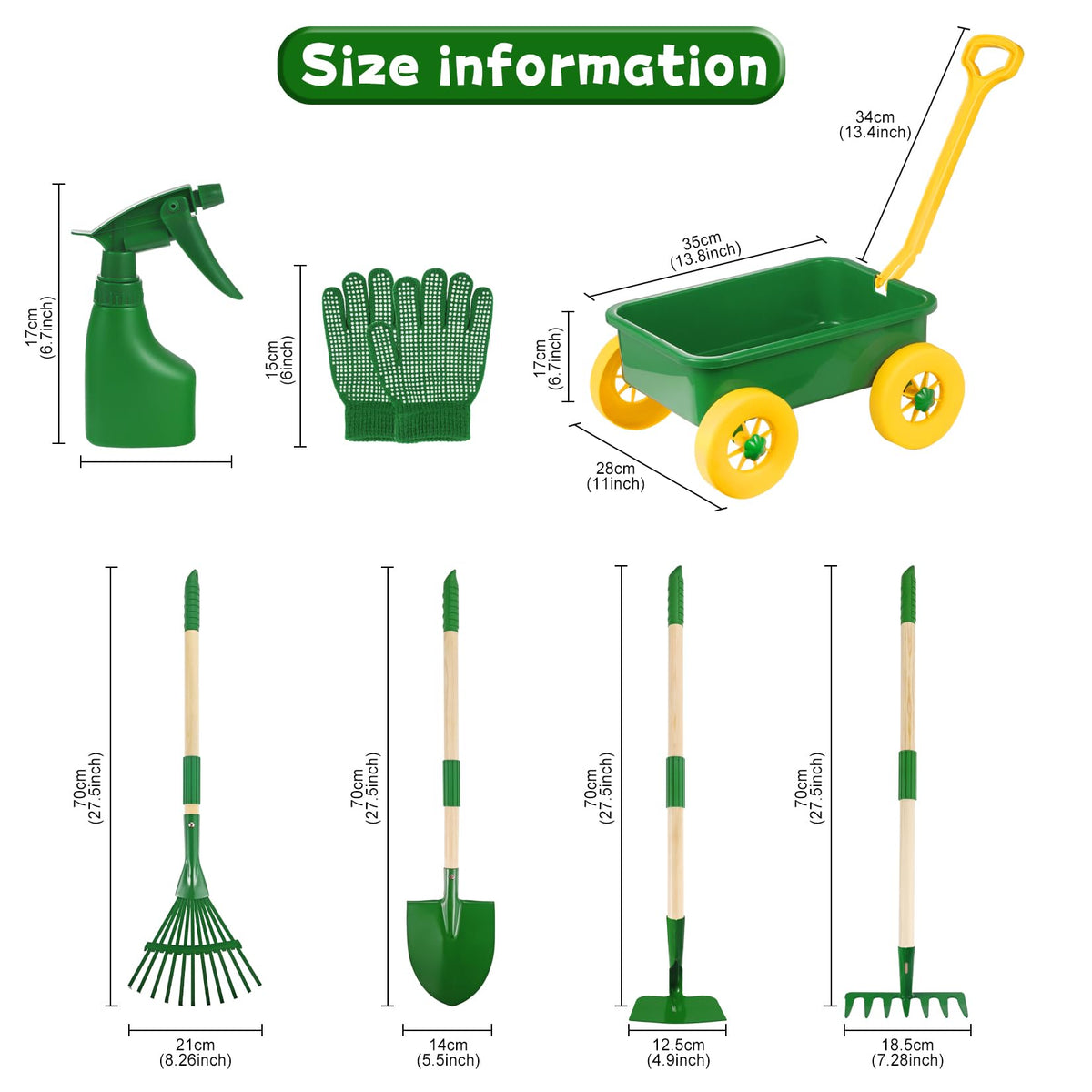 Duckura adjustable handle design; comfortable grip for young gardeners.