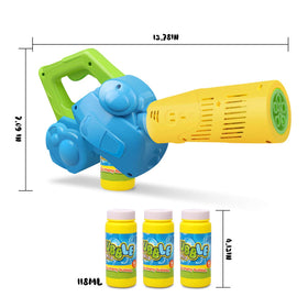 Duckura kids outdoors with bubble blower enjoying sunny outdoor play